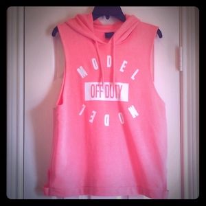"MODEL OFF DUTY" hooded Tank